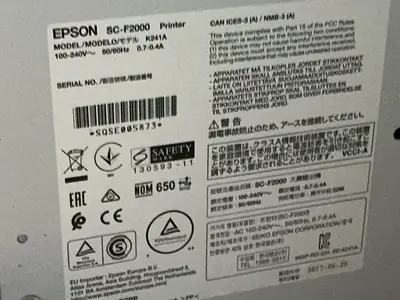Used 2017 EPSON K241A / SURECOLOR F2000 Ink Jet Printers Ohio US | HGR 24 #1462159