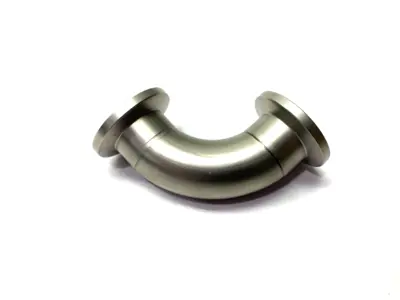 USED AGILENT STAINLESS STEEL 90-DEGREE ELBOW FITTING 1.5" CLEARANCE NW16