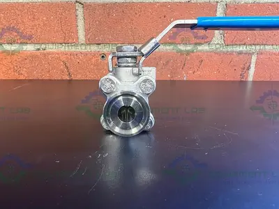 USED HINLINE STAINLESS STEEL BALL VALVE  W/ 3/4" SANITARY FITTING