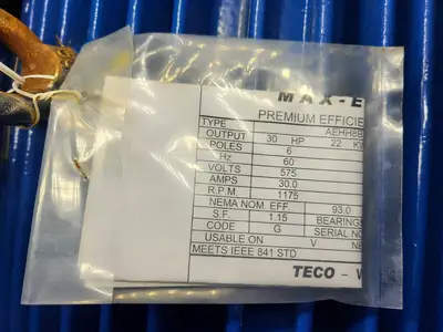 Used TECO-WESTINGHOUSE APH03006 Motors (misc) British Columbia CA | Lenmark #246397