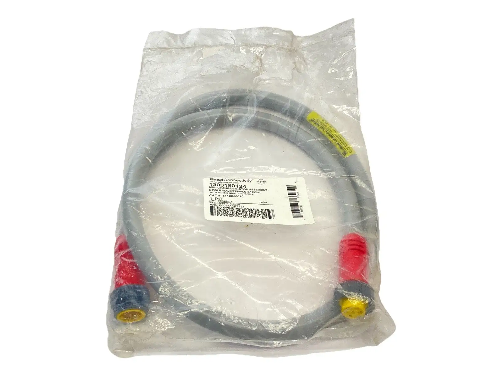 USED MOLEX BRAD CONNECTIVITY MINI-CHANGE E-STOP CABLE ASSEMBLY 51180-M010