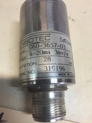 Sensotec Model 060-3657-03 4-20ma 3mv/v 28vdc Warranty! Fast Shipping!