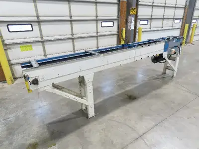 New London Engineering 12"x12' 6 Plastic Roller Belt Accumulating Conveyor 25FPM