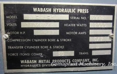 15″ x15″ Wabash Press, Item #1379