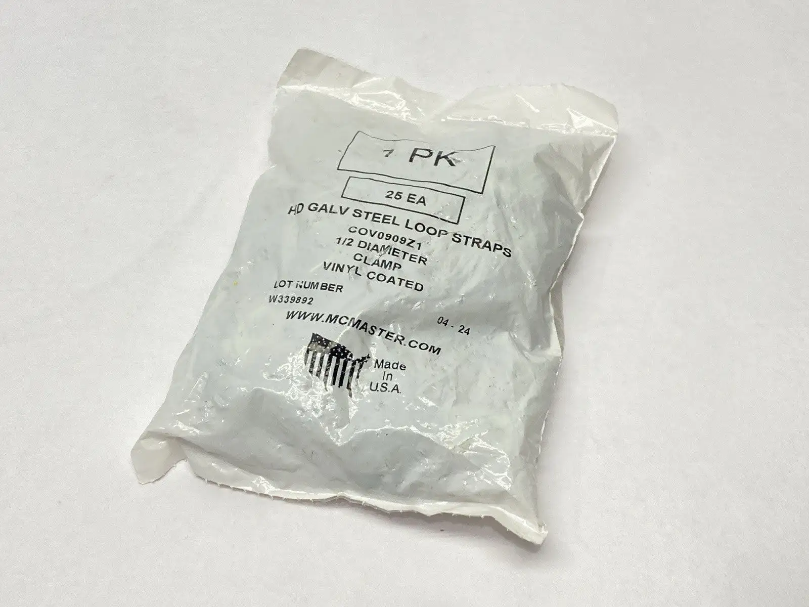 COV0909Z1 | Vibration-Damping Loop Clamp Vinyl Cushion 1/2" ID 1-1/4" L LOT OF 25 - New