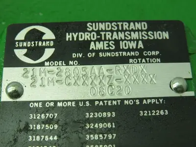 Sundstrand Hydro-Transmission 21M-2805AA-RXDX Hydrostatic Hydraulic Pump 21M