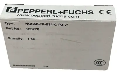 NEW PEPPERL+FUCHS 188778 INDUCTIVE SENSOR NCB50-FP-E34-C-P3-V1