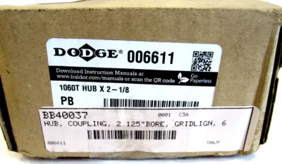 NEW DODGE 006611 COUPLING 2.125" BORE 1060T HUB X 2-1/8
