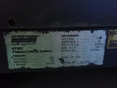 USED HYPERTHERM / LOCKFORMER HT40C