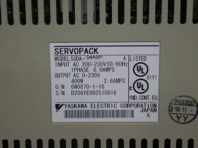 Used YASKAWA SGDA04ASP Servo Drives Ohio US | HGR 24 #801903