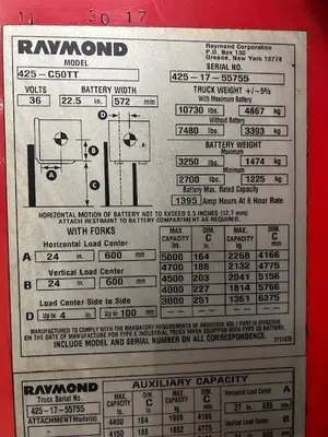 Used RAYMOND 425C50TT 3-Wheel Stand up Electric Counterbalance Forklifts Illinois US | Somerset Equipment Sales #1546278