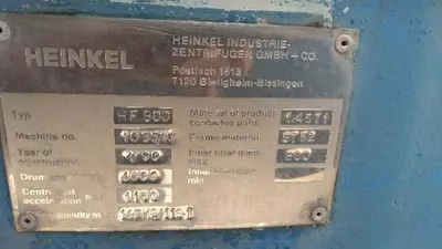 HEINKEL HF800 Centrifuge Horiz. Basket Pusher Or Peeler | Perry Equipment (4)