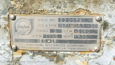 USED SULZER BINGHAM 14X14X12.5 HSB