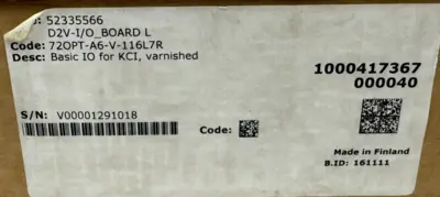 NEW KONECRANES 52335566 BASIC I/O BOARD D2V-I/O 72OPT-A6-V-116L7R