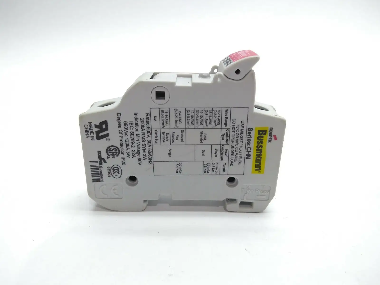 New | in-Stock Cooper Bussmann 32A Fuseholder Rail Mount Fuse Accessories Michigan US | Maverick Industrial Sales #1389210