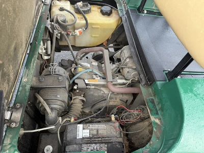 (1) 2017 E-Z-Go golf cart with a Kawasaki gas engine, model 625111G01, includes canopy, ball cover, ...