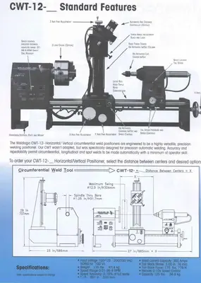 12" WELDLOGIC MODEL CWT-12 TIG WELDING LATHE, WITH WELDLOGIC AWS-150 CONTROLLER: YOBRO #24403