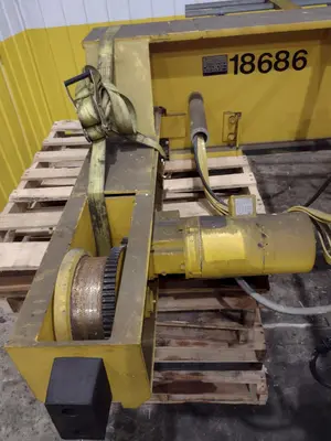 7.5 TON x 27' DESHAZO SINGLE GIRDER TOP RUNNING BRIDGE CRANE WITH STREET UNDERSLUNG HOIST: YOBRO 24991