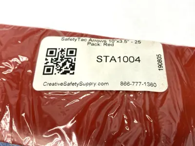 NEW SAFETYTAC RED ARROW FLOOR STICKER 10" X 3.5" TEAR IN BAG PKG OF 25