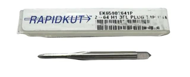RapidKut 2-64 HSS Hand Tap 3 Flute H1 Plug Tap USA Made