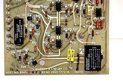 REPAIRED WARNER & SWASEY ASSY.# 8940-6672 PREAMPLIFIER BD.# 8940-772-B 89406672