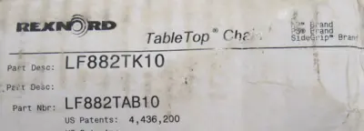 NEW REXNORD LF882TK10 TABLETOP CHAIN 10FT