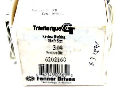 NEW FENNER DRIVES 6202160 KEYLESS BUSHING SIZE 3/4
