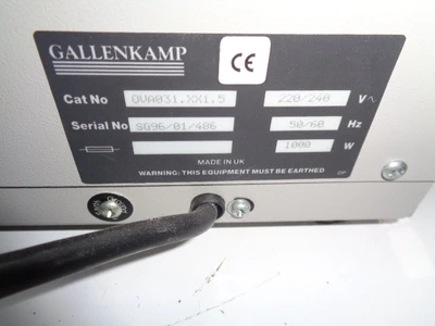 30L S/S Gallenkamp Vacuum Oven Type OUA031.XX1.5 30 to 200 Deg.C