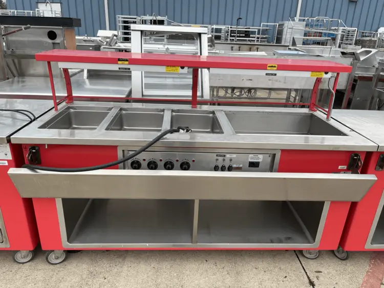 Used ColorPoint Used ColorPoint 74" Commercial Buffet 4 Open Well Steam Table Heated 220V Steam Tables (Food) Illinois US | Falcon Restaurant Supply #1376356