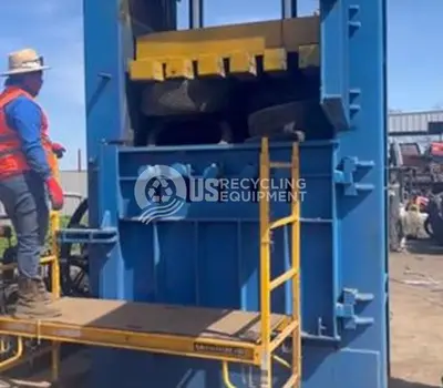 USED SOLID EQUIPMENT 61" X 48" HIGH DENSITY TIRE BALER
