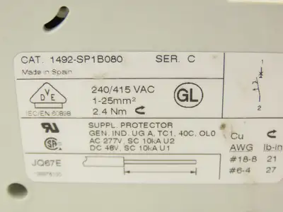 Allen Bradley 1492SP1C080 1492-SP1C080 Circuit Breaker 8A 1 Pole Lot of 6