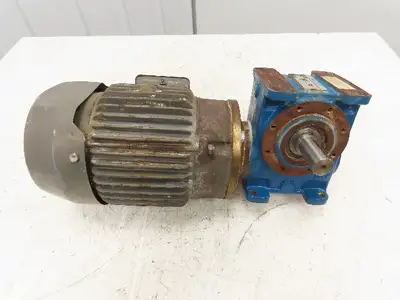 Radicon Reducer 5:1 Toshiba Gearmotor 2Hp 230/460V 3PH 346 RPM Dual Shaft 145TC
