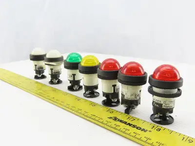 DR22D0L Assorted Lamp Indicator Light Red, White, Yellow, Green 30V 1W 7/8"Hole