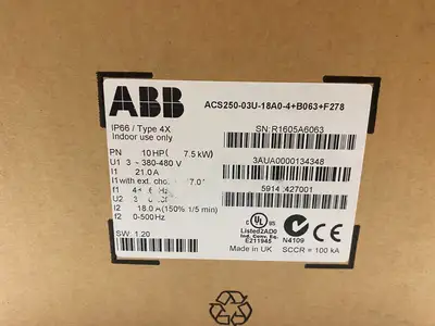 New | in-Stock ABB Variable Frequency Micro Drive Type 4X IP66 Variable Speed Drives Michigan US | Maverick Industrial Sales #1489393