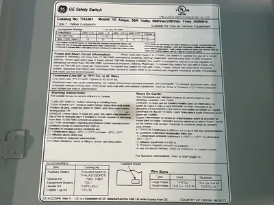 New | in-Stock GENERAL ELECTRIC TH3361 Safety Products (Other) Ohio US | HGR 24 #1277780