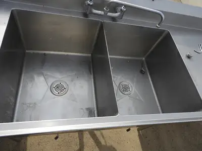 Used Remco Used Remco 2 Compartment Commercial Stainless Steel Sink with Twist Drains - SS16 Sinks Illinois US | Falcon Restaurant Supply #1376478