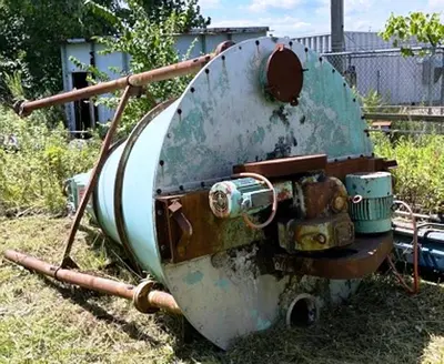 J H Day Nauta Mixer, Stainless Steel Construction Approx. 115 Cubic Ft. Non Jacketed 7’ Diameter on top, 121” Vessel Length