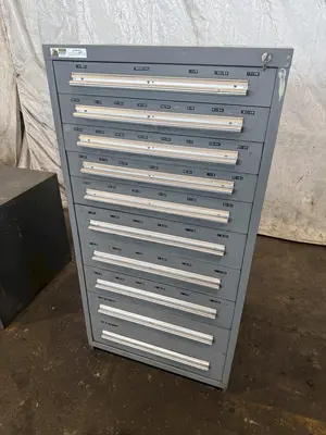 10 DRAWER STANLEY VIDMAR CABINET. STOCK #0538126