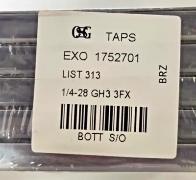 Lot of 10 OSG 1/4-28 GH3 3FX BOTT TAPS XO 1752701 S/O BRAND NEW Free Shipping