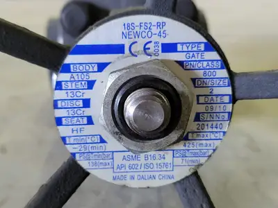 2" Class 800 Gate Valve B16.34
