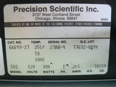USED Precision Scientific Inc. 66643-27