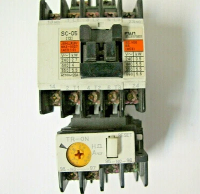 Fuji Electric SC-05 Contactor 10HP W/ TR-0N Overload Relay Cover 600V AC Max