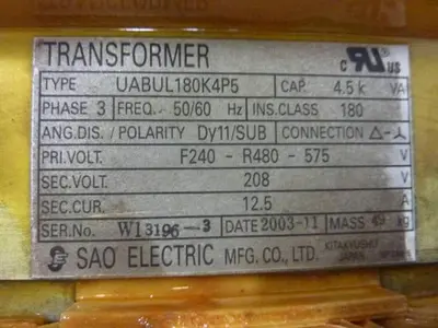 USED SAO ELECTRIC UABUL180K4P5