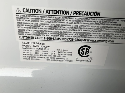 Used SAMSUNG DVE41A3000W Air Dryers Michigan US | Miedema Asset Management Group #1320973
