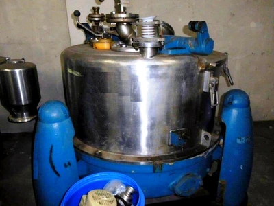 Ellerwerk/Heine 40 x 16 gastight perforate basket centrifuge, 316SS.
