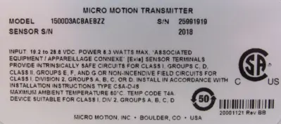NEW MICRO MOTION 1500D3ACBAEBZZ TRANSMITER MMI-20012294
