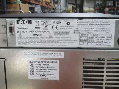Used EATON 9170+ 660C120AAAAAAAI Uninterruptible Power Supplies Texas US | Aucto #1308298