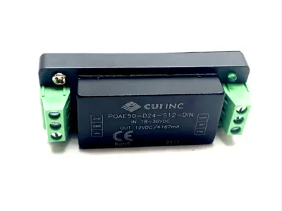 PQAE50-D24-S12-DIN | CUI  DC/DC Din Rail Power Supply 18-36VDC In 12VDC 50W Out - Used