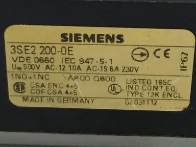 USED SIEMENS 3SE2 200-0E