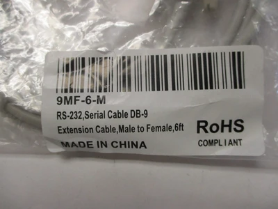 New 9MF-6-M RS-232 Serial 6 ft Male-to-Female Cable